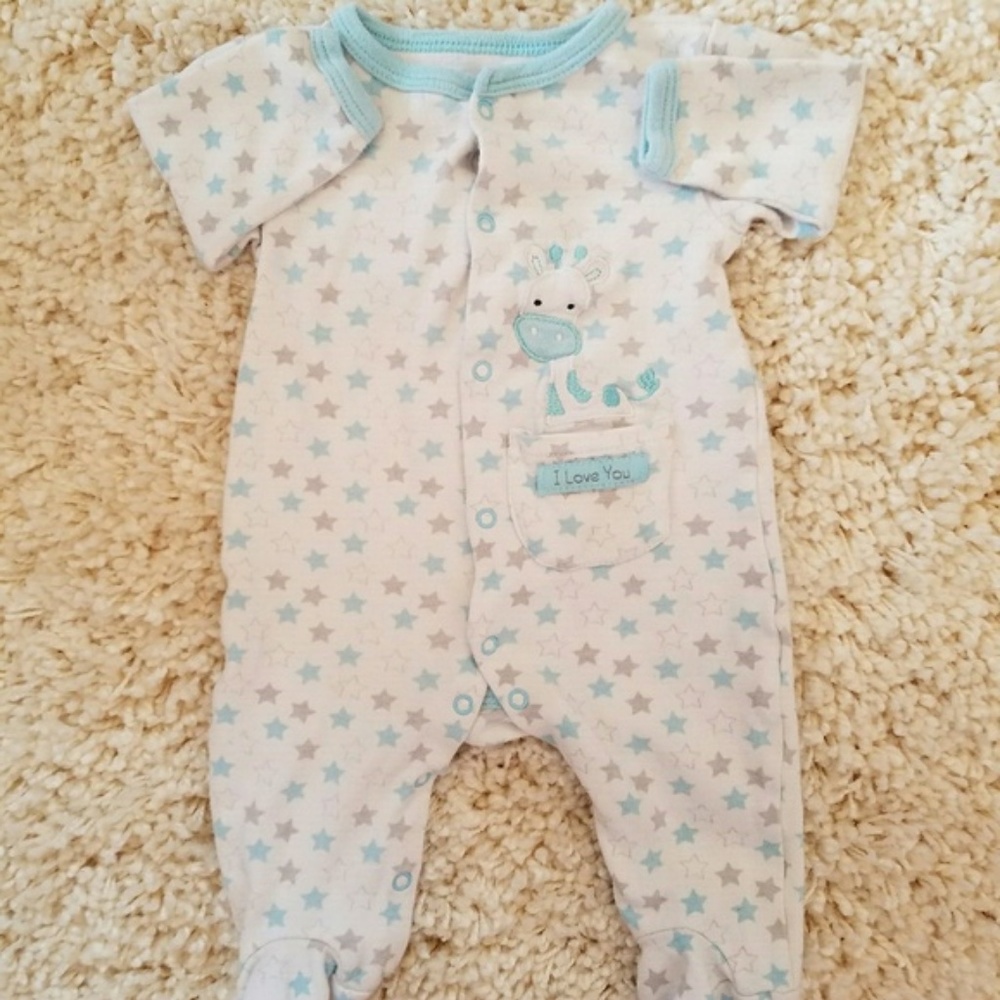 Newborn NB Boys Footie Pajama PJ Sleeper